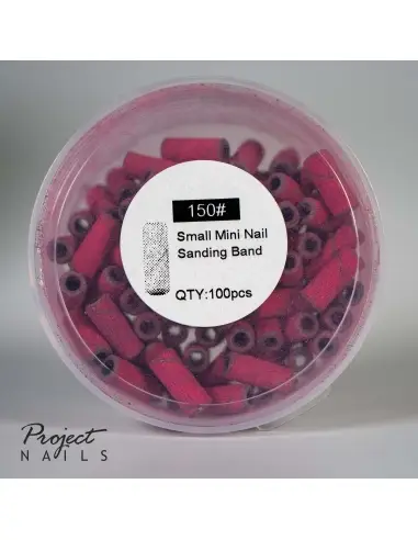 Mini Bands 150 grid - pink 100 pcsProject Nails UK