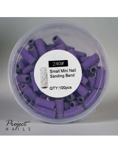 Mini Bands 240 grid - purple 100pcsProject Nails UK
