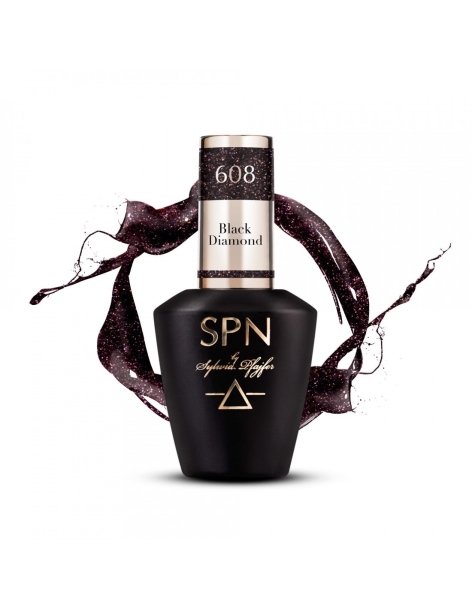 608 Fekete gyémánt UV LaQ 8ml - Minden géllakk szín - SPN Nails- 