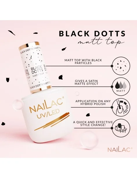 Black Dotts Matt TOP NaiLac 7ml - Kategóriák- 