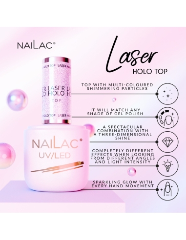 Гибридное верхнее пальто Laser Holo Top NaiLac 7мл - NaiLac - Продукты- 