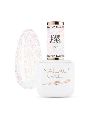 Top hybrydowy Laser Holo Top Rose Gold 7ml NaiLac - Kategorie- 