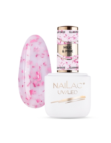 Baza kauczukowa Glammy Base Milk&Pink NaiLac 7ml - Glammy Base - bazy kauczukowe- 