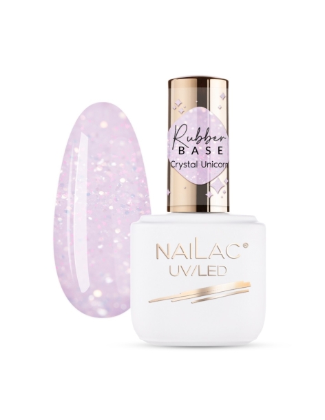 Kristály Egyszarvú NaiLac Gumi Alap 7ml - Crystal Base - semi-transparent bases with particles- 