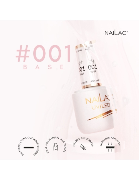 #001 Hybrid base coat NaiLac 7ml - Hybrid Polish - NaiLac- 
