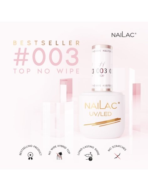 #003 Top - No Wipe  - Hybrid Polish - NaiLac- 