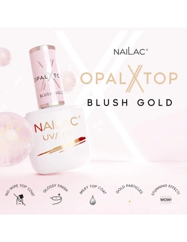 Гибридный верхний слой OpalX Top Золотистый NaiLac 7мл - Топы и базы - NaiLac- 