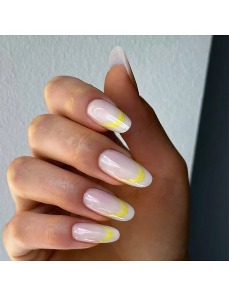 Gradient French Line Nail Stickers - Yellow