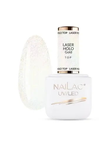 Hybrid top coat Laser Holo Top Gold NaiLac 7ml - 1 - Categories - 