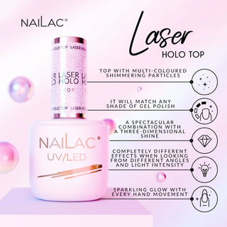 Hybrid top coat Laser Holo Top NaiLac 7ml