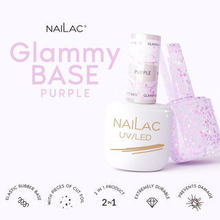 Glammy Rubber Base Purple NaiLac 7ml