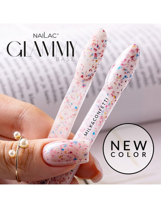 Glammy Rubber Base Milk&Confetti NaiLac 7ml