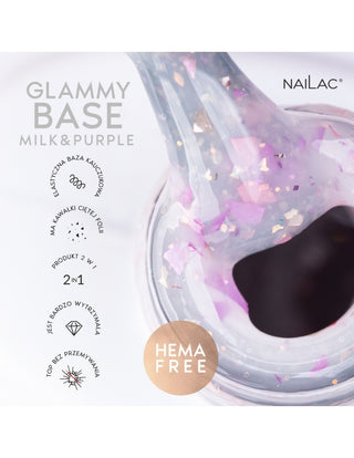 Glammy Rubber Base Milk&Purple NaiLac 7ml