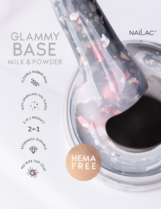 Glammy Base Milk&Powder Rubber Gel Base Coat 10ml NaiLac