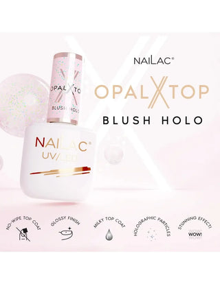 Hybrid top coat OpalX Blush Holo NaiLac 7ml