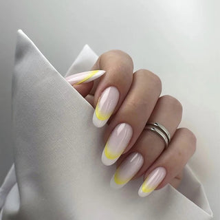 Gradient French Line Nail Stickers - Yellow
