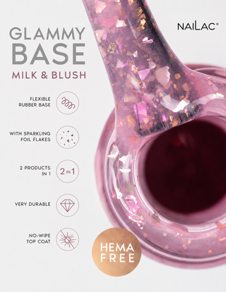 Glammy Base Milk&Blush Rubber Gel Base Coat 10ml NaiLac