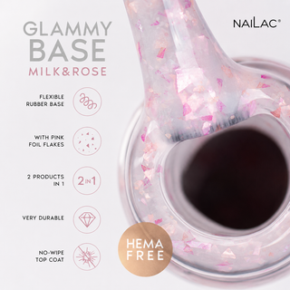Glammy Base Milk&Rose Rubber Gel Base Coat 10ml NaiLac