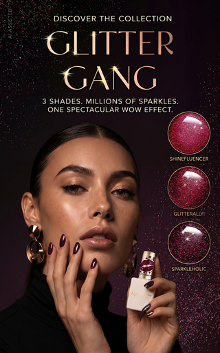 Glitter Gang by NaiLac — three sparkling flash gel polish shades