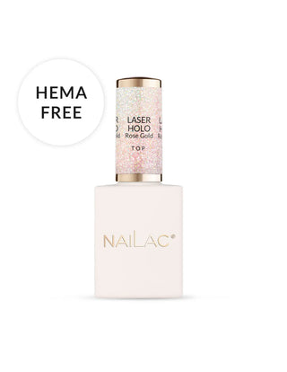 Laser Holo Top Rose Gold Gel Top Coat 10ml NaiLac